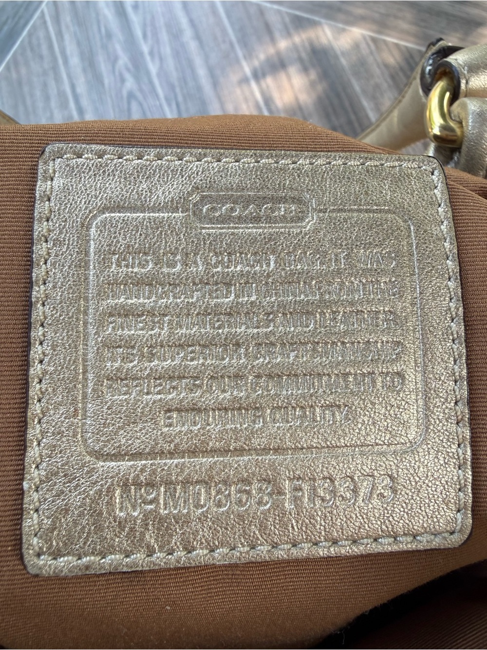 Coach Straw Tote with Metallic Leather Trim and Floral Accent - Picture 5 of 9